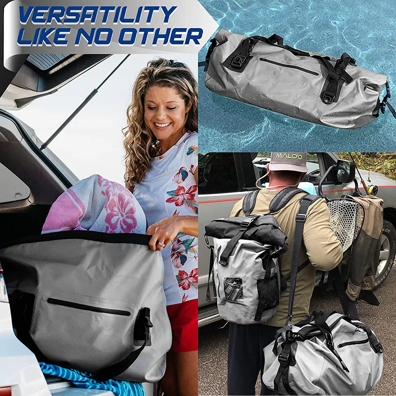 Durable Waterproof PVC Tarpaulin Travel Bag Gym Sports Duffle Bag Luggage Travel Bags For Men Women