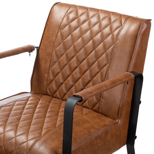 Lagash Mid Century Modern PU Leather Accent Armchair with Tufted Back by HULALA HOME