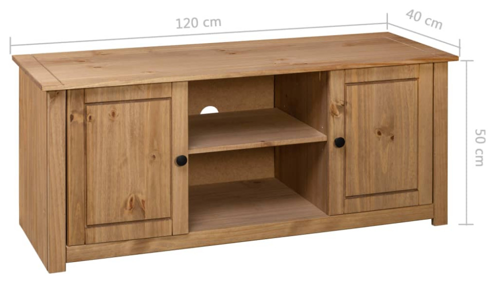 vidaXL TV Stand TV Console Sideboard TV Unit Solid Pine Wood Panama Range   Rustic   Entertainment Centers And Tv Stands   by vidaXL LLC  Houzz