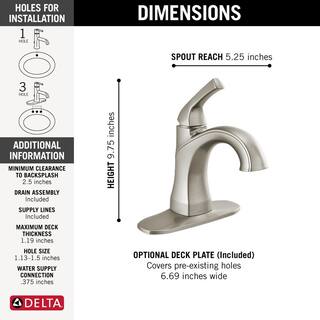 Delta Portwood Single Hole Single-Handle Bathroom Faucet in SpotShield Brushed Nickel 15770LF-SP