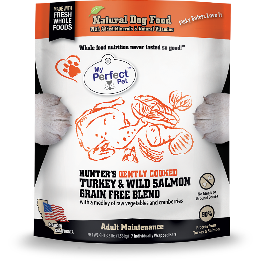 My Perfect Pet Hunter Turkey and Salmon Blend Grain-Free Frozen Dog Fo;