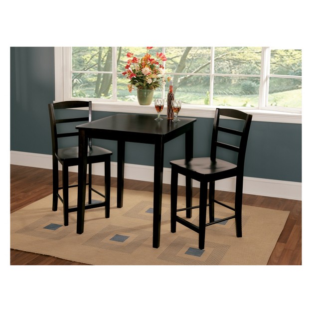 Square Counter Height Table With 2 Madrid Dining Sets Black International Concepts