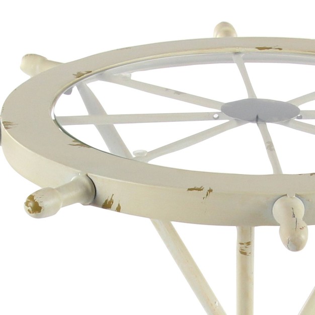 Metal Round Table White Olivia amp May