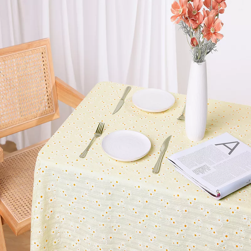 Rectangle Cotton Yellow Restaurant Picnic Party Tablecloth 1 Pc， 55 X 79