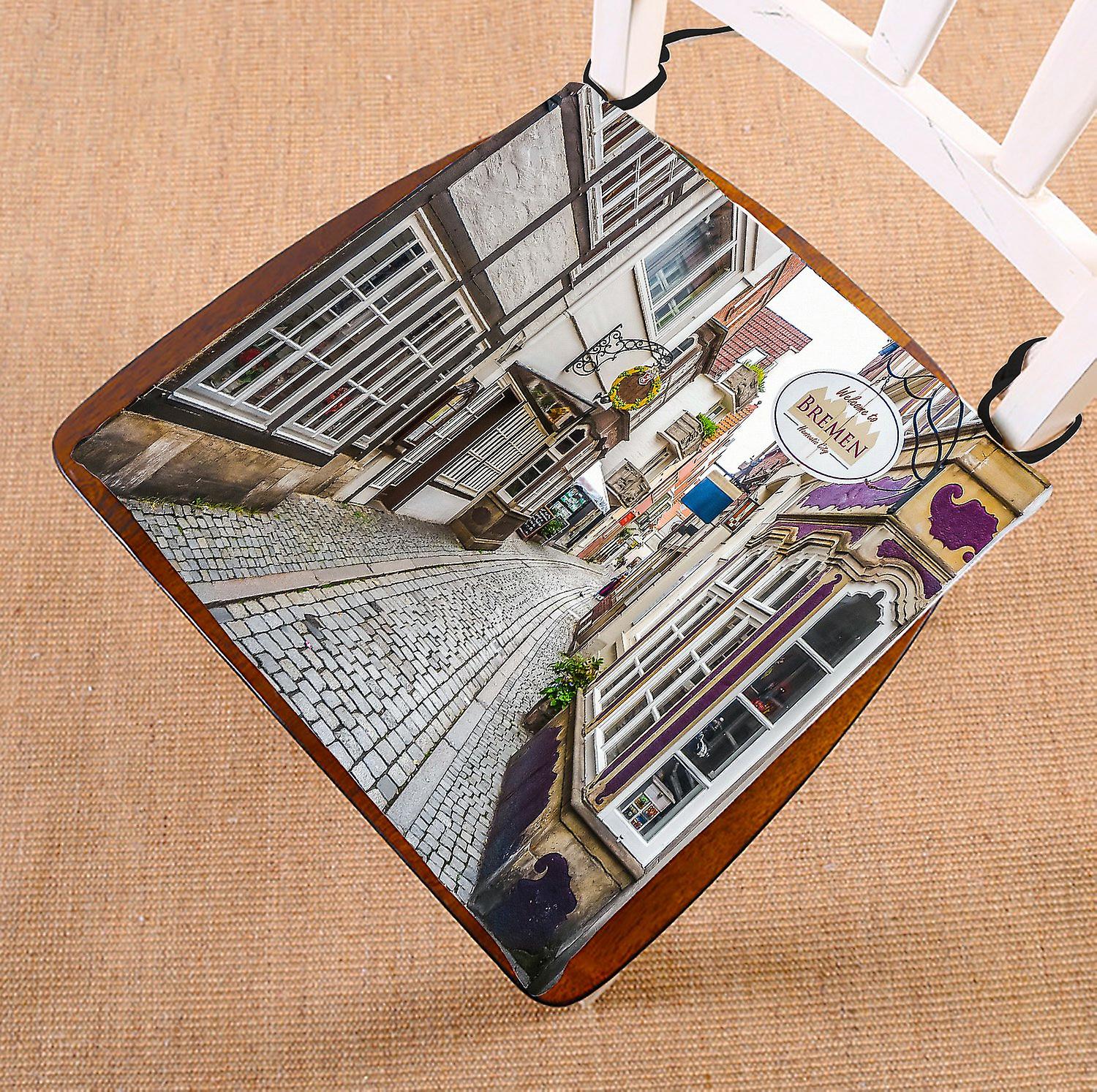 City Street Chair Pad， Colorful House Seat Cushion Chair Cushion Floor Cushion 45x45 Cm