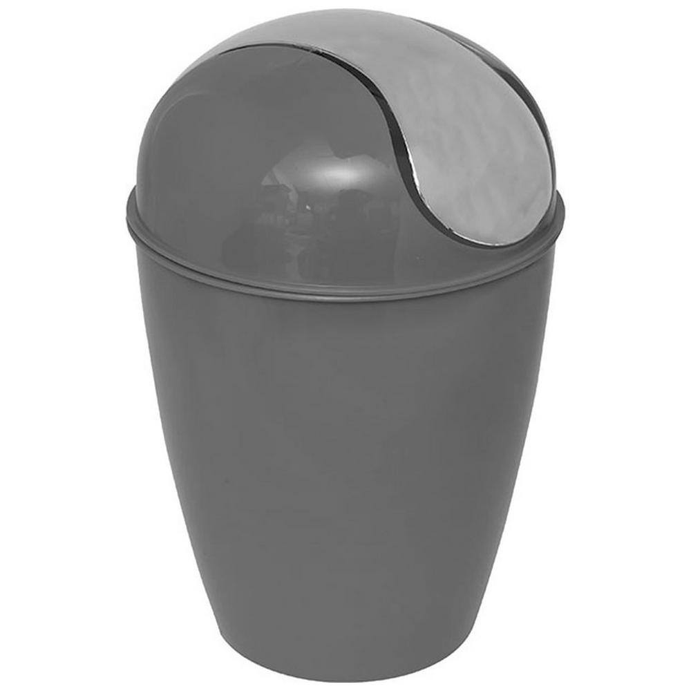 4.5 l 1.2 Gal. Round Bath Floor Trash Can Waste Bin in Grey 6518180