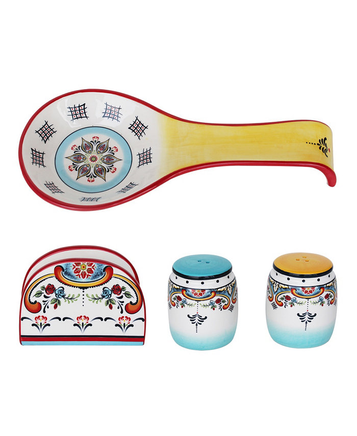 Euro Ceramica Zanzibar 4 Piece Accessory Set