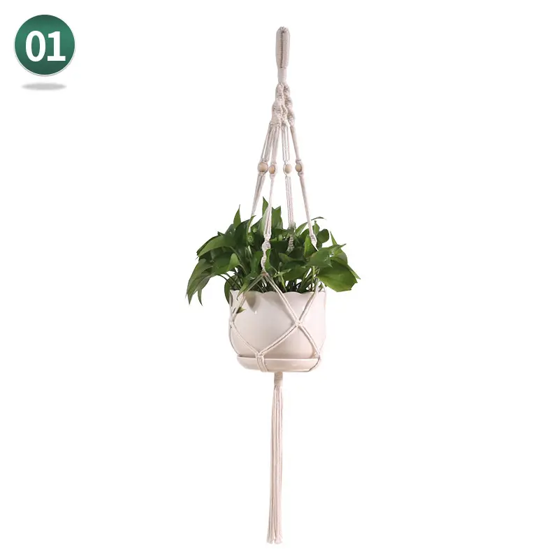 Garden flowerpot net Hand woven cotton rope Foreign trade supply plant hanging basket