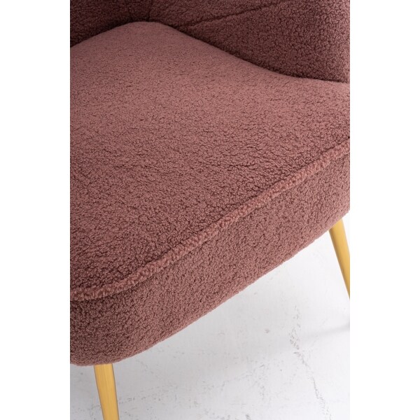 Modern Soft Teddy fabric Ergonomics Accent Chair Living Room Chair Home Chair With Gold Legs And Adjustable Legs