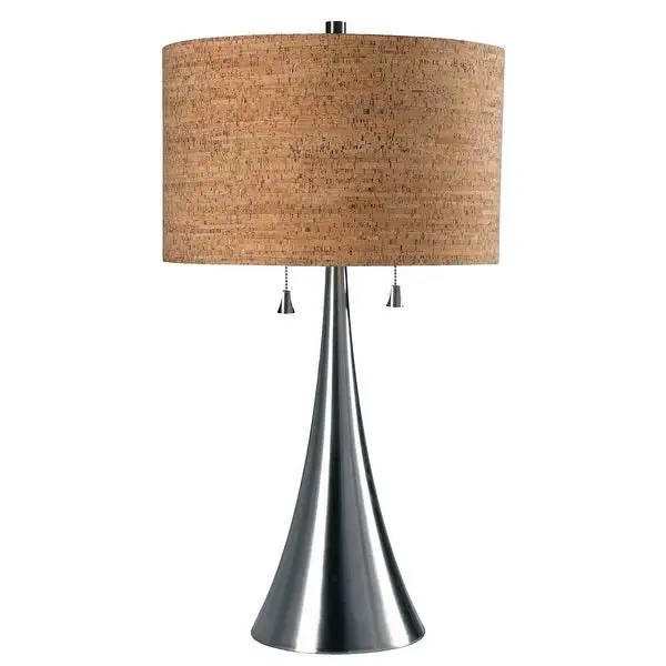 Laurindo Brushed Steel Finish Table Lamp