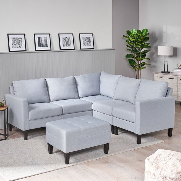 Zahra 6-piece Sofa Sectional with Ottoman by Christopher Knight Home