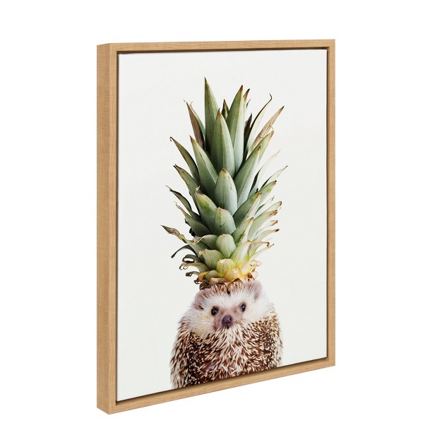 X 24 quot Sylvie Hedgehog Pineapple Framed Canvas By Amy Peterson Natural Designovation