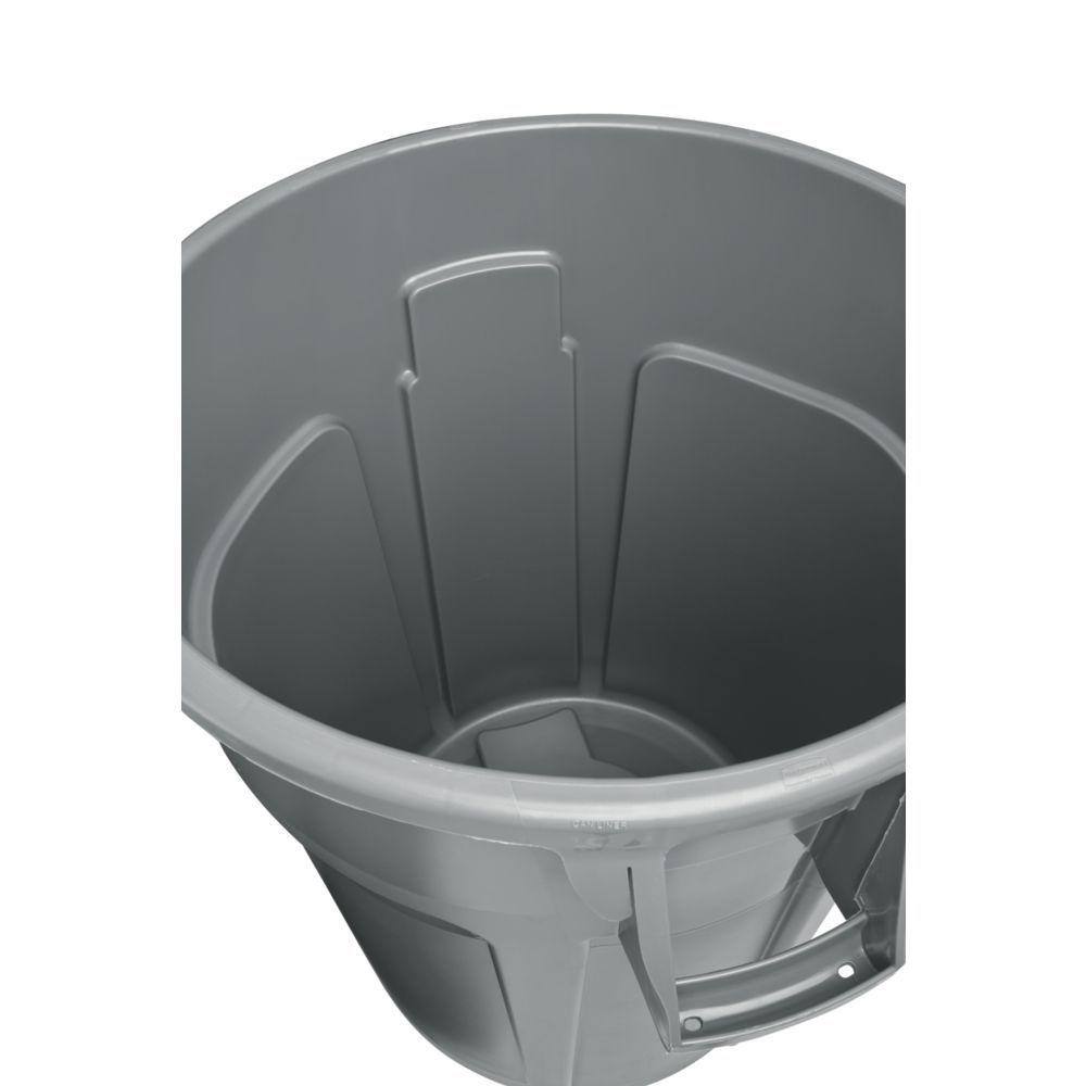 Rubbermaid Commercial Products Brute 32 Gal. Gray Round Vented Trash Can with Lid 2031188