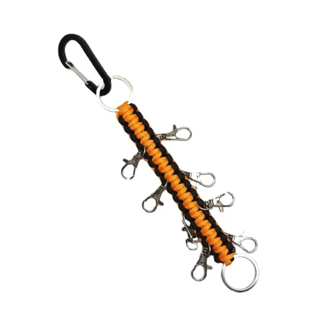 Manufacturer's direct sales umbrella rope woven hanging rope backpack multi buckle hanging chain stainless steel buckle