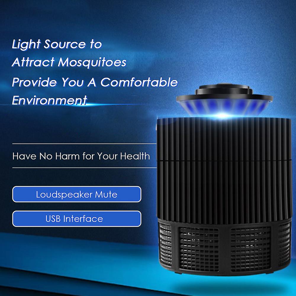 Black Intelligent Fashion Led Light Mosquito Killer Home Usb Powered Zapper Loudspeaker Mute Radiationless Mosquito Repellent Lamp