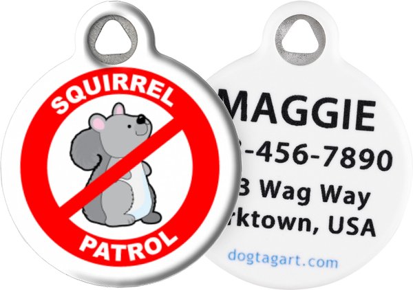 Dog Tag Art Squirrel Patrol Personalized Dog and Cat ID Tag