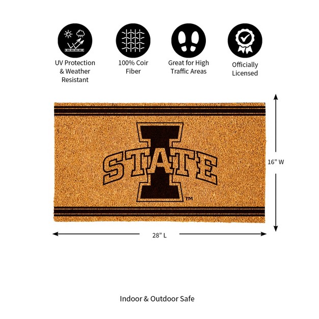 Evergreen Iowa State University Logo Natural Coir 28 X 16 Inches Indoor Outdoor Doormat