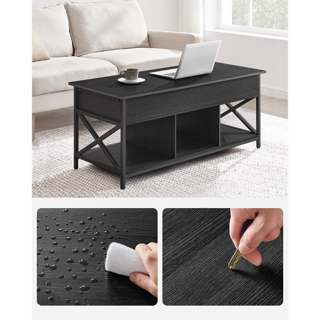 Vasagle Lift Top Coffee Table Lift Coffee Table With Storage Shelf Hidden Compartments And Lifting Top