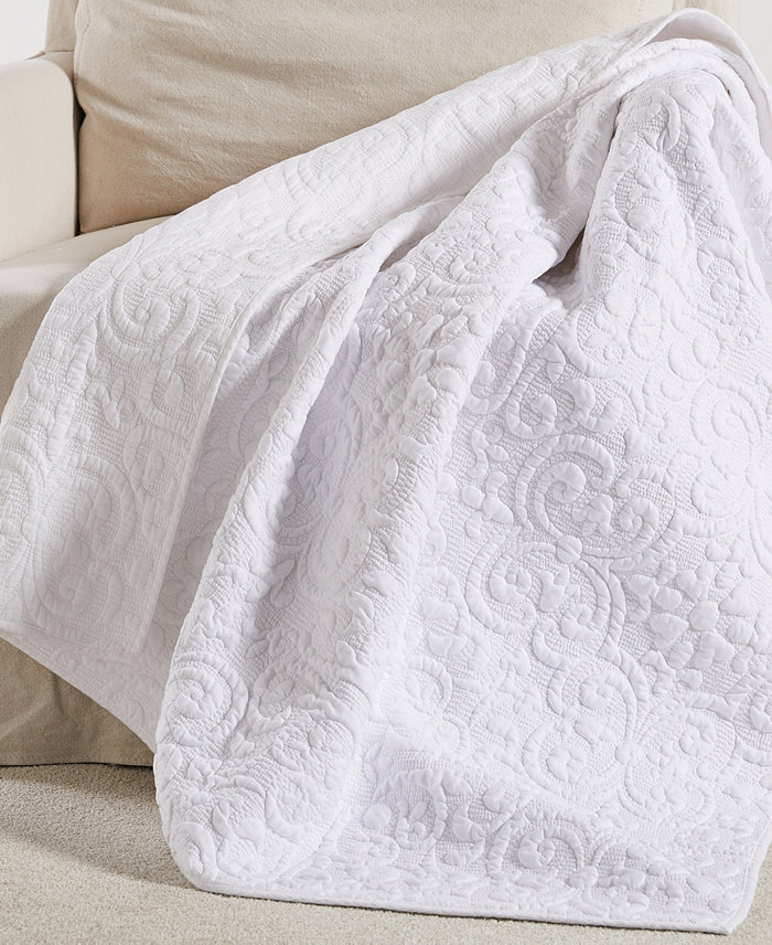 Levtex Sherbourne Scroll Stitch Quilted Throw， 50