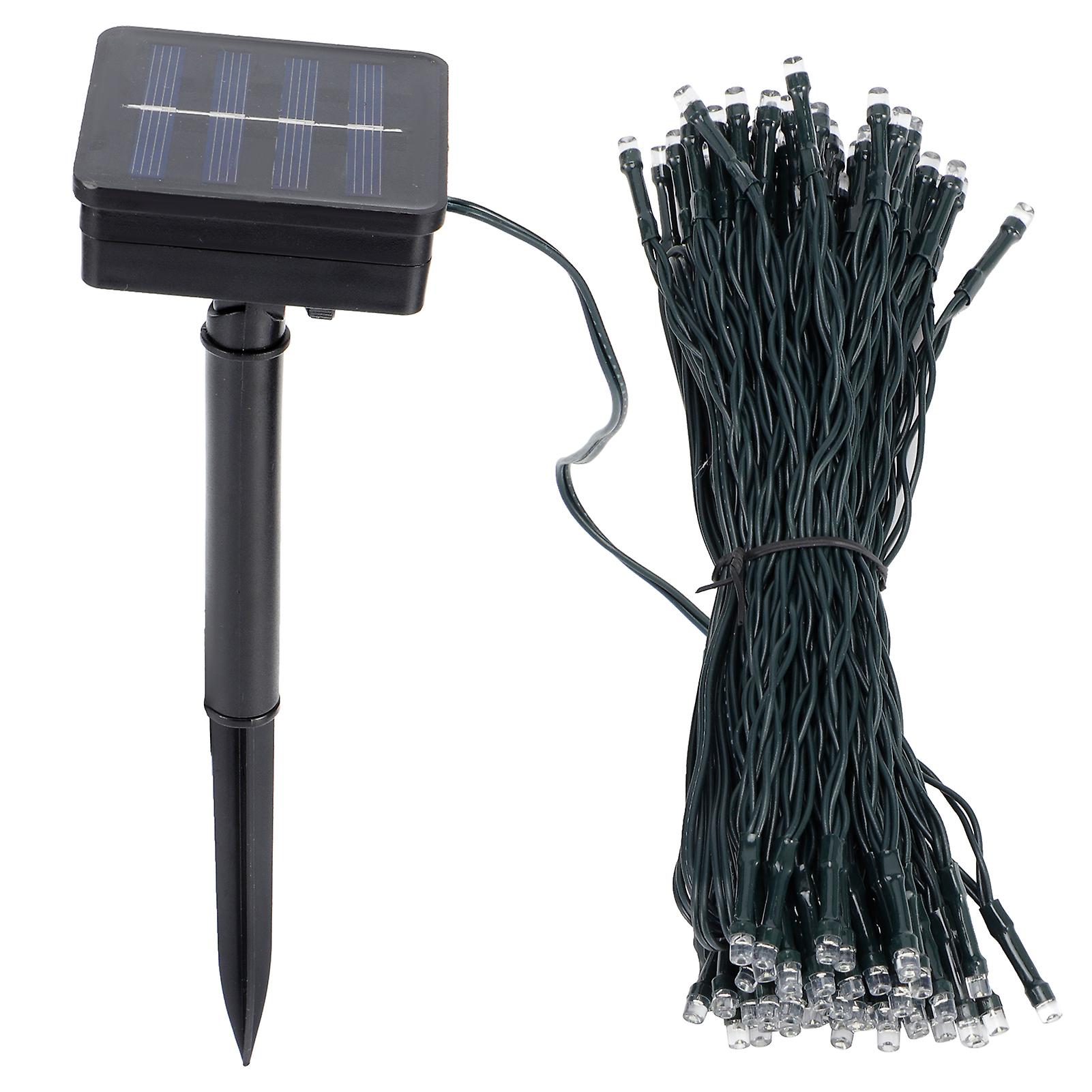 17m 100led Solar String Light Ip67 Waterproof Decorative Lamp For Outdoor Garden Courtyard Lawnwhite Light