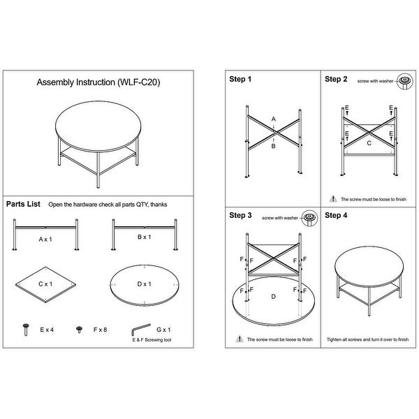 Modern Round Coffee Table with Storage Metal Frame with Marble Color Top-31.5