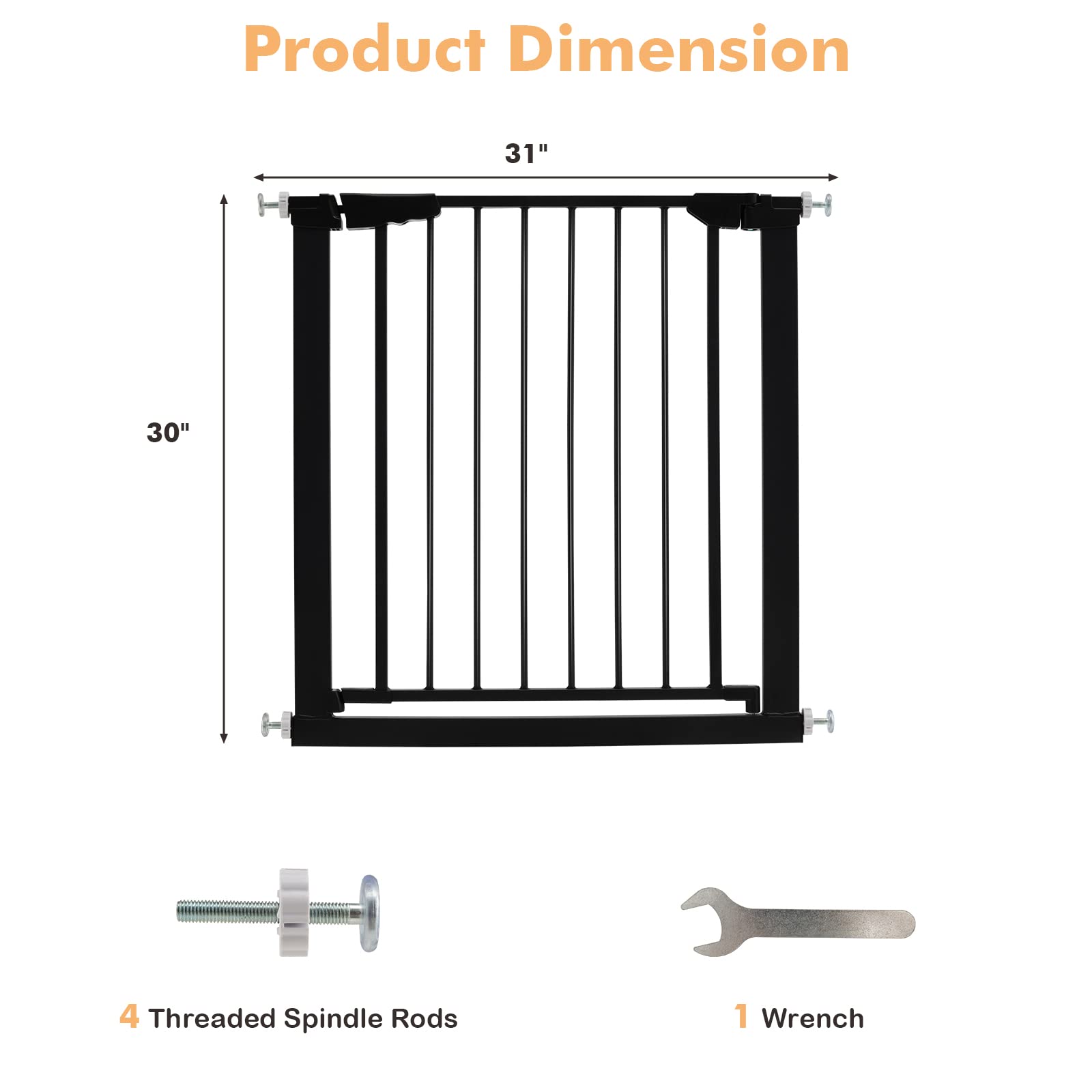 Costzon Auto-Close Baby Gate 30'' to 32.5'', 30 in Height Dog Gate