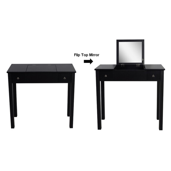 Accent Vanity Table with Flip Top Mirror and 2 Dra...