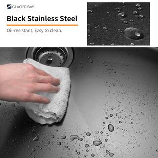 Glacier Bay Gunmetal Black Stainless Steel 36 in. 18-Gauge Double Bowl Farmhouse Apron Kitchen Sink ACS3621A2Q