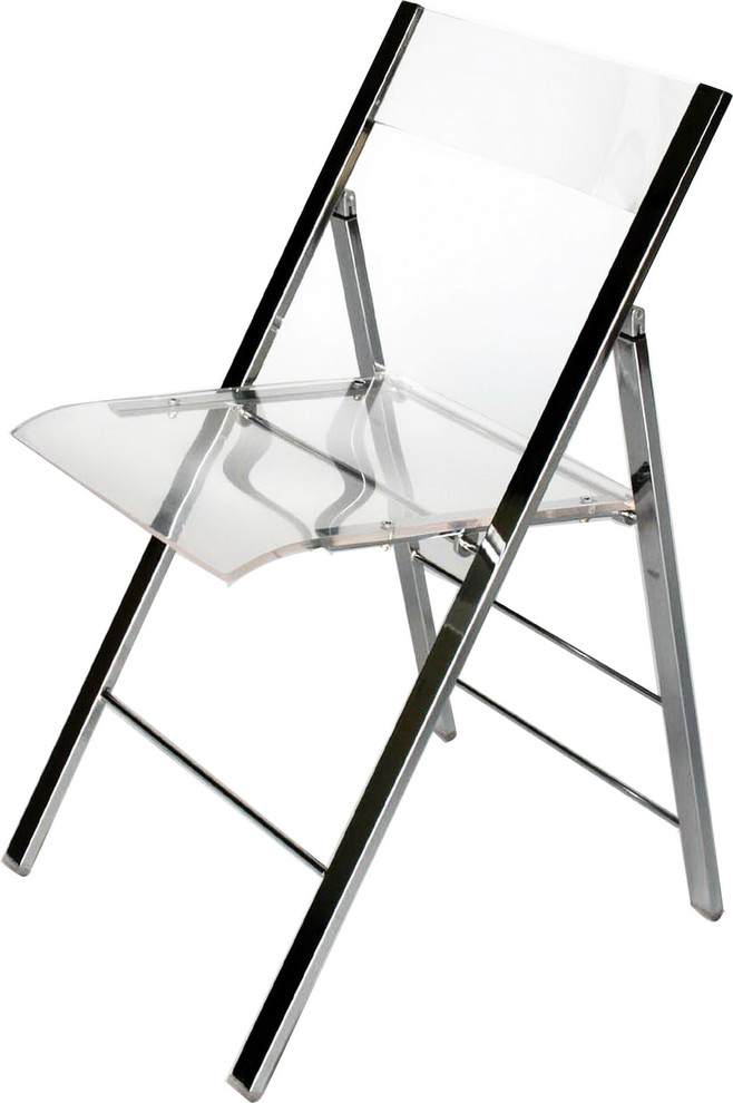 Baxton Studio Acrylic Foldable Chair  Set of 2   Contemporary   Folding Chairs And Stools   by HedgeApple  Houzz