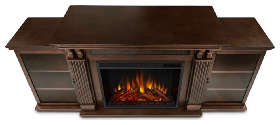 Bowery Hill Traditional Wood Fireplace TV Stand for TVs up to 67 quotin Espresso   Traditional   Entertainment Centers And Tv Stands   by Homesquare  Houzz