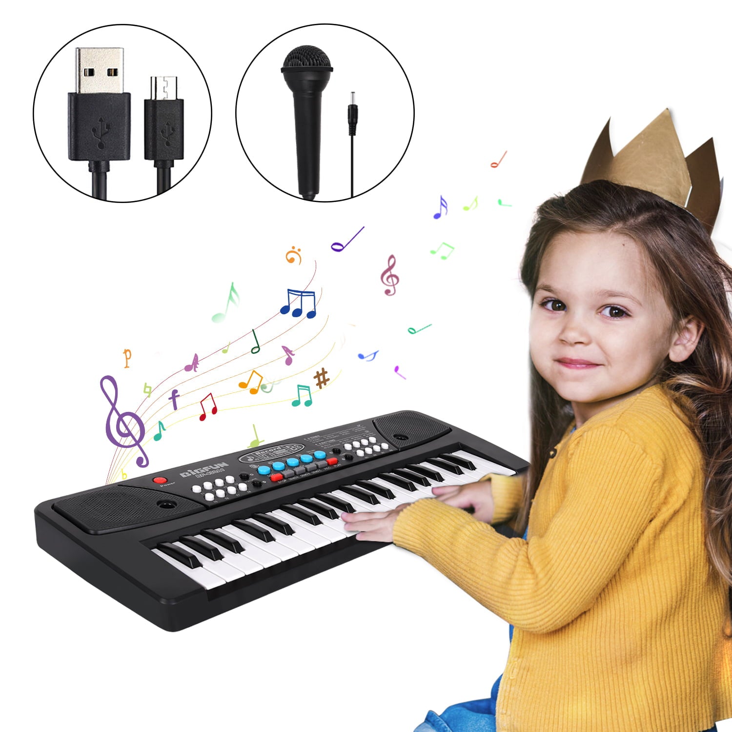 Shayson Kids Piano Keyboard， Piano for Kids with Microphone Musical Toys for 3-6 Year Old Boys Girls