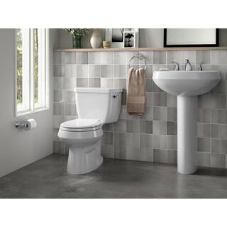 KOHLER Wellworth 2-Piece 1.28 GPF Single Flush Round Toilet in White K-3577-RA-0