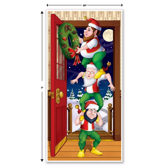 Beistle 20009 Christmas Elves Door Cover  all weat...