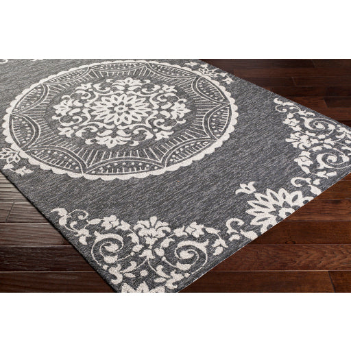 Rain Medallion Indoor/Outdoor Charcoal Rug