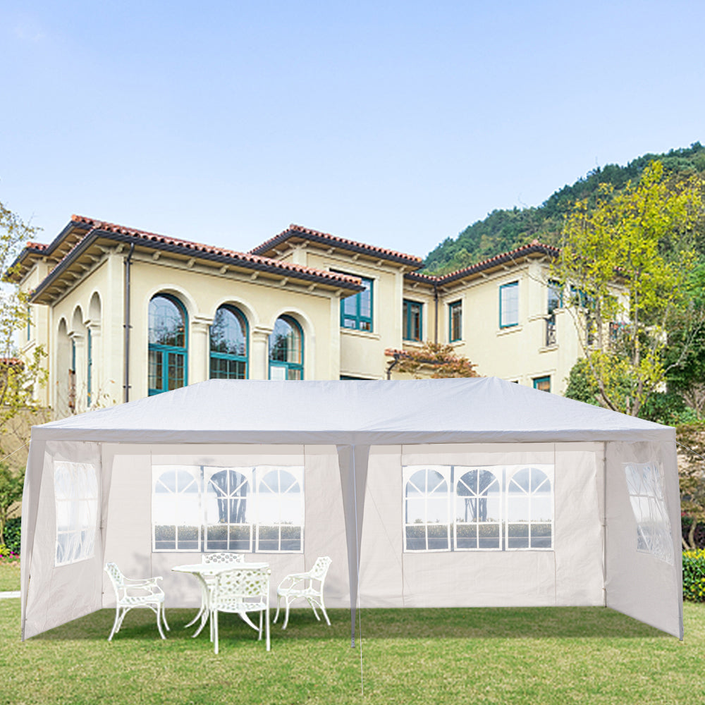 Party Tent 10x20 Ft with 4 Side Outdoor Canopy Pop Up Waterproof Portable Gazebo for Wedding Patio Garden Lawn Backyard White