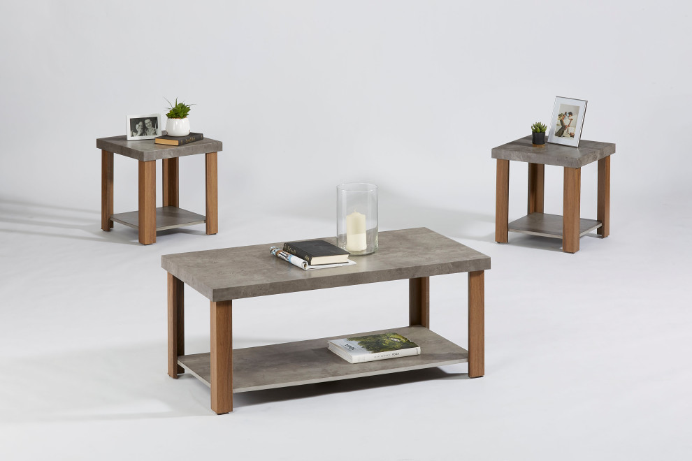 Driver Cocktail and End Tables 3 Piece Set   Industrial   Coffee Table Sets   by HedgeApple  Houzz