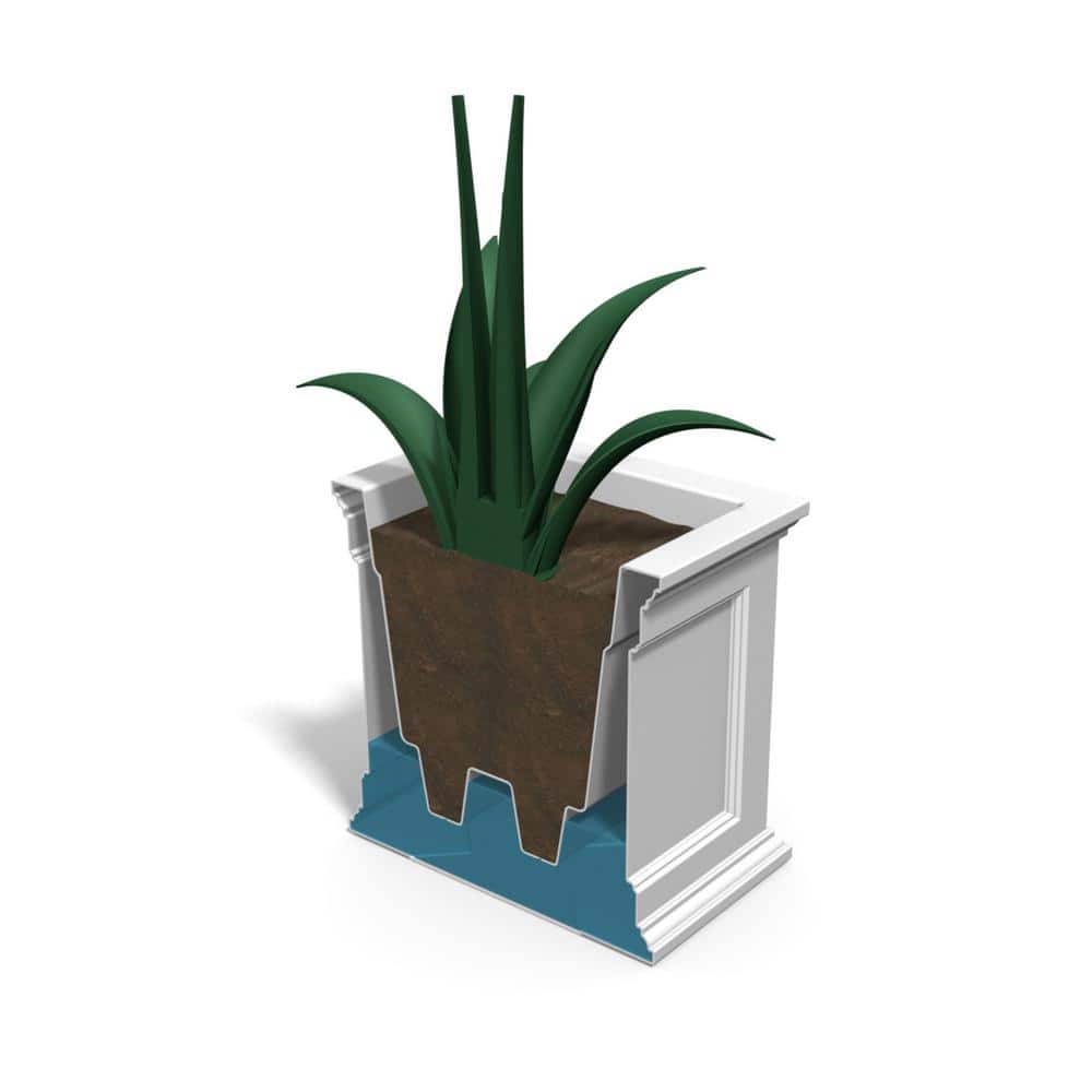 Mayne Fairfield 20 in. Square Self-Watering Black Polyethylene Planter 5825B