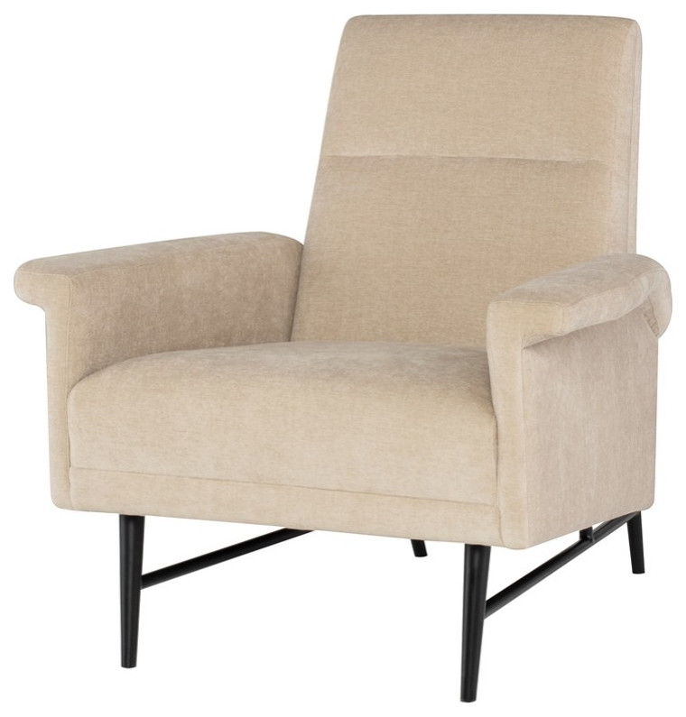 Calais Occasional Chair Almond Fabric   Midcentury   Armchairs And Accent Chairs   by Rustic Home Furniture Deco  Houzz