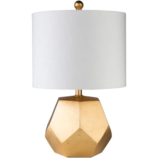 Naahs Table Lamp with Gold Base and Off-White Shade