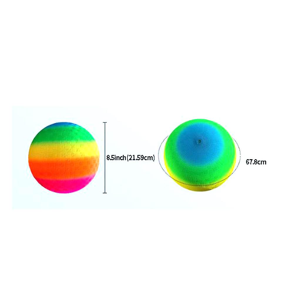 Pvc Bouncy Kickball Rainbow Ball Beach Ball Childrens Play Ball For Park And Beach Outdoor Fun 9 Inches Rainbow Football