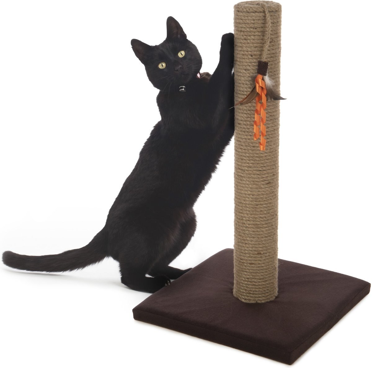 SmartyKat Simply Scratch Jute Cat Scratch Post with Feather Cat Toy