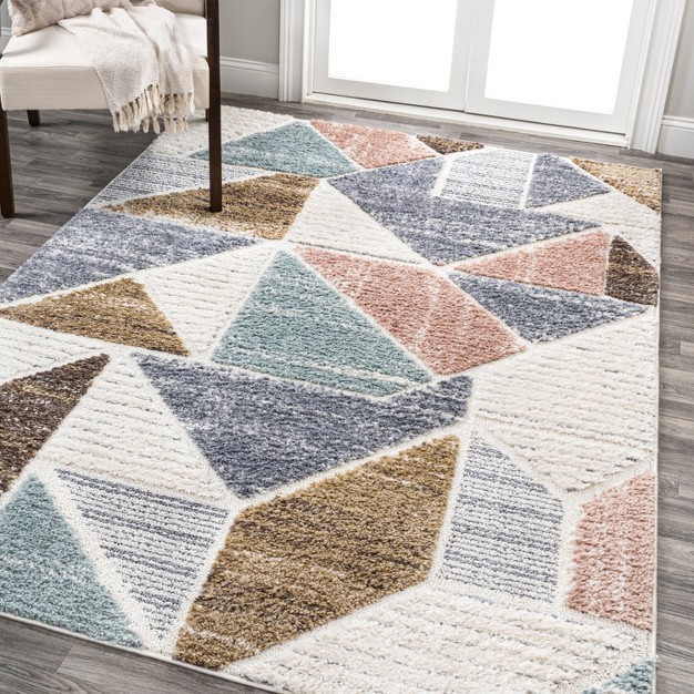 Aileen Geometric Scandi Colorblock Carved Area Rug Jonathan Y