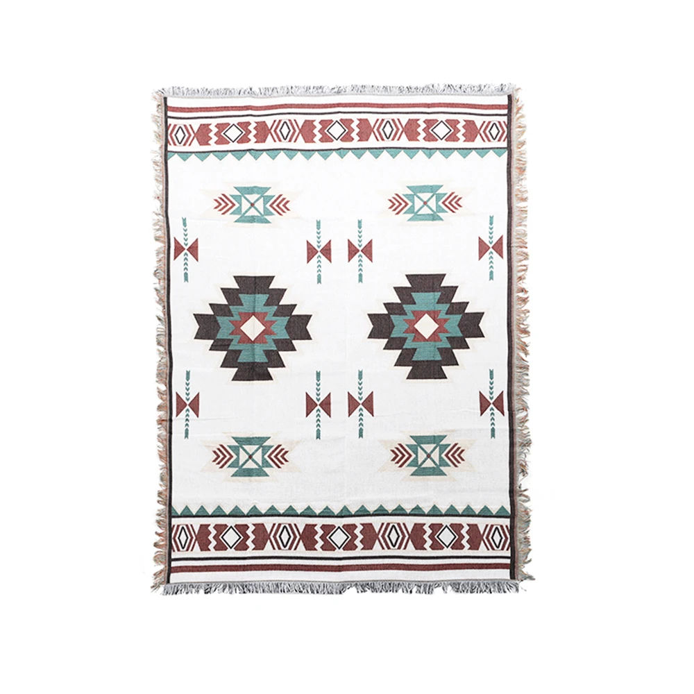 Ethnic Style Beach Blanket Cotton outdoor indian camping  blanket Travel Plane Mat Mexican Blank with Tassels for picnic hiking