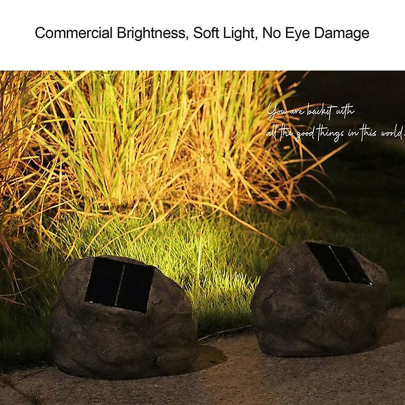 Outdoor Solar Rock Light Simulation Stone Solar Garden Lights With 4 Leds Waterproof Pond Light Outdoor Landscape Lawn Lamps