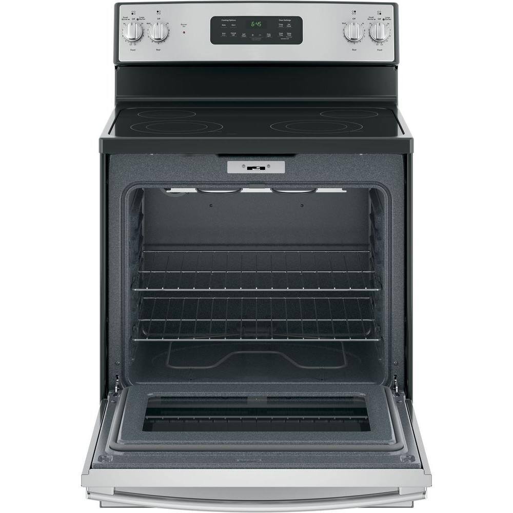 GE 30 in. 5.3 cu. ft. Freestanding Electric Range in Stainless Steel JB645RKSS