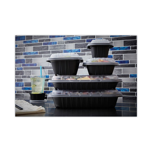 Pactiv EarthChoice Entree2Go Takeout Container | 48 oz， 11.75 x 8.75 x 1.61， Black， 200