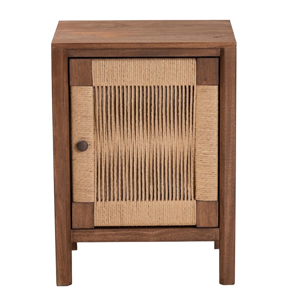 bali   pari Holitz Modern Bohemian Walnut Brown Finished Bayur Wood Nightstand