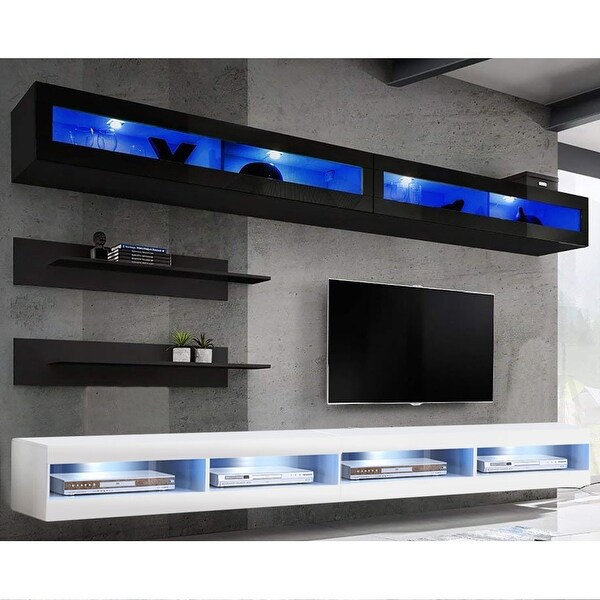 Fly I2 34TV Wall-Mounted Floating Modern Entertainment Center