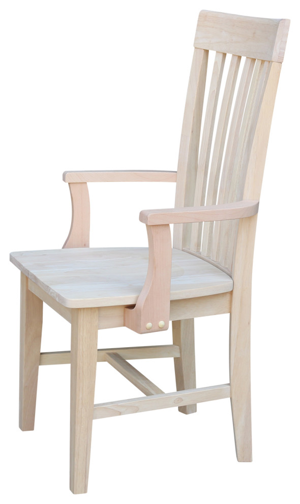 Tall Mission Chair With Arms   Transitional   Dining Chairs   by International Concepts  Houzz