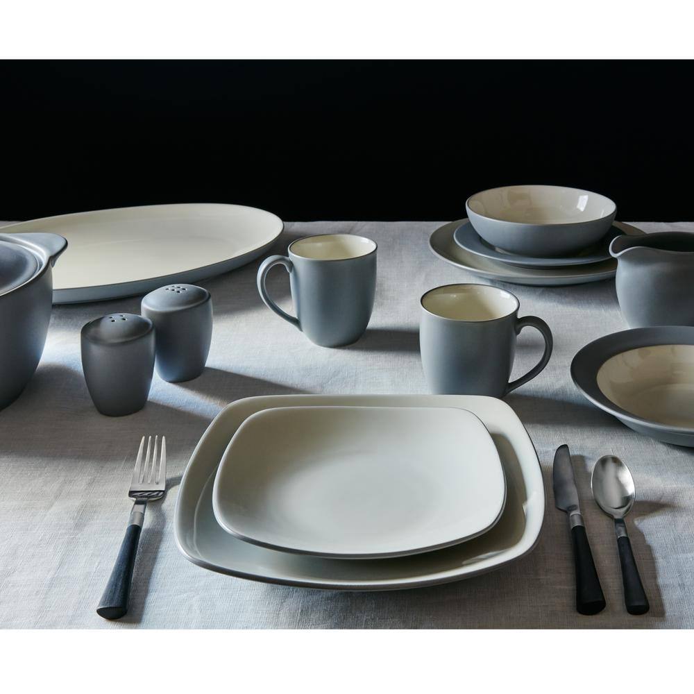 Noritake Colorwave Slate Grey Stoneware Coupe 4-Piece Place Setting (Service for 1) 5107-04G